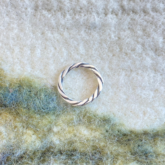 Sterling Stacker Ring Hammered